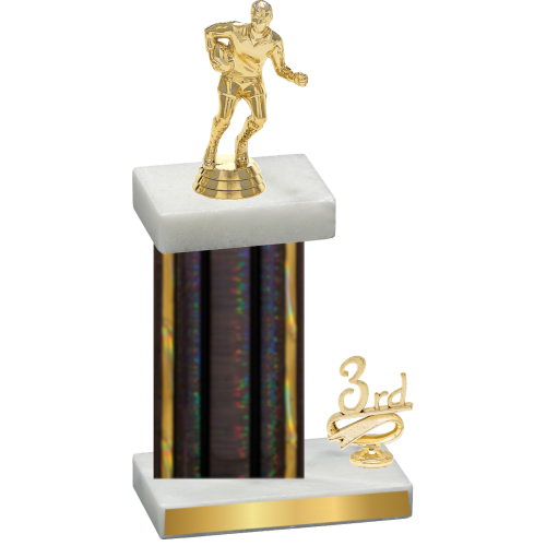 Accented Single Black Glacier Third Place Rugby Trophy