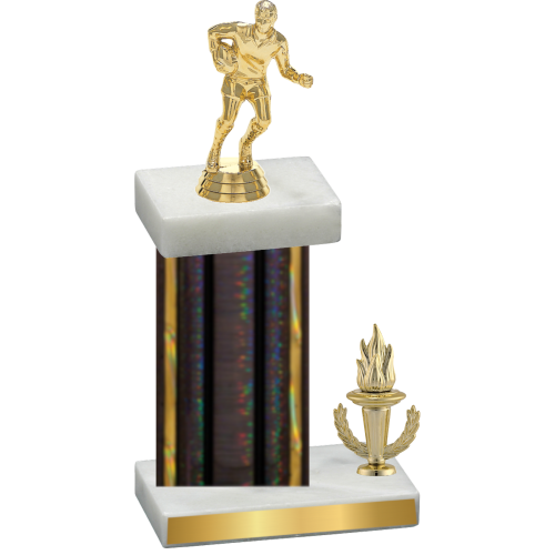 Accented Single Black Glacier Victory Rugby Trophy