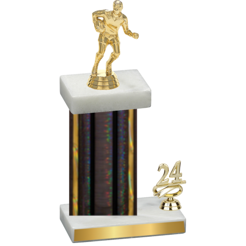 Accented Single Black Glacier Year Rugby Trophy