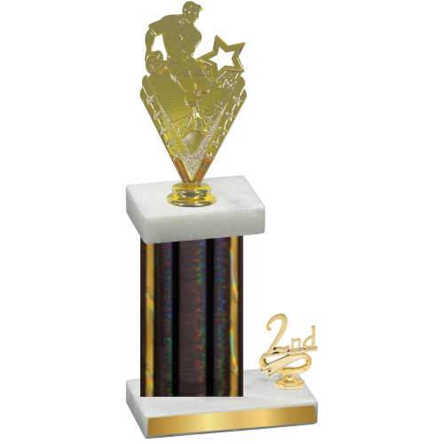 Accented Single Black Glacier Second Place Rugby Trophy