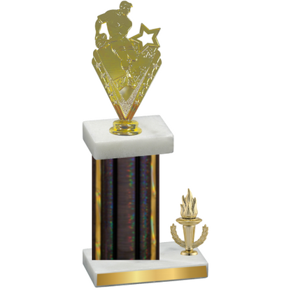 Accented Single Black Glacier Victory Rugby Trophy