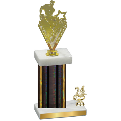 Accented Single Black Glacier Year Rugby Trophy