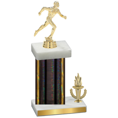 Accented Single Black Glacier Victory Running Trophy