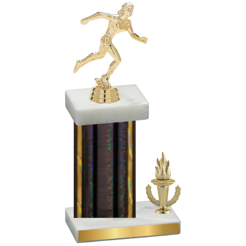 Accented Single Black Glacier Victory Running Trophy