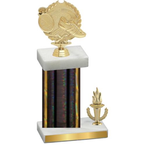 Accented Single Black Glacier Victory Running Trophy