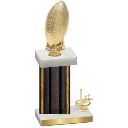 Accented Single Black Glacier First Place Football Trophy