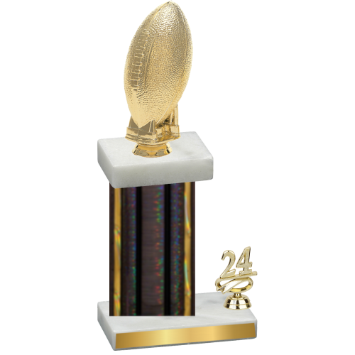 Accented Single Black Glacier Year Football Trophy