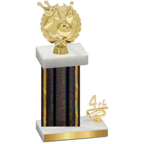 Accented Single Black Glacier Fourth Place Bowling Trophy