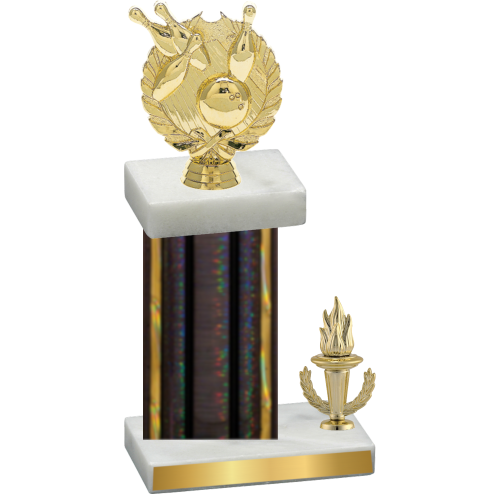 Accented Single Black Glacier Victory Bowling Trophy