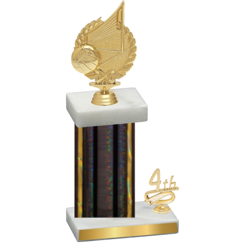 Accented Single Black Glacier Fourth Place Volleyball Trophy