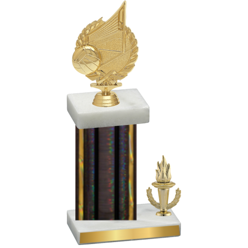 Accented Single Black Glacier Victory Volleyball Trophy