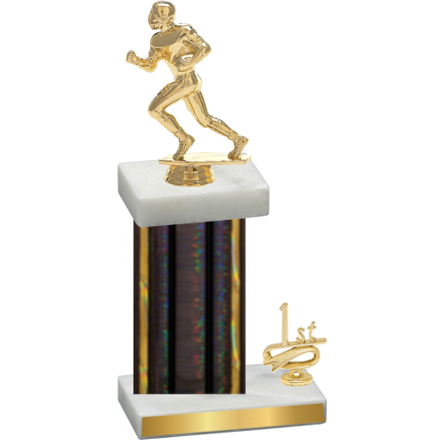 Accented Single Black Glacier First Place Football Trophy