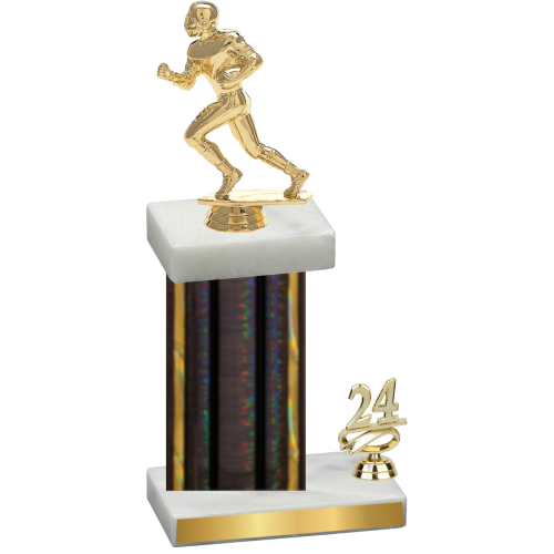 Accented Single Black Glacier Year Football Trophy