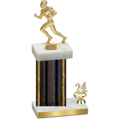 Accented Single Black Glacier Year Football Trophy