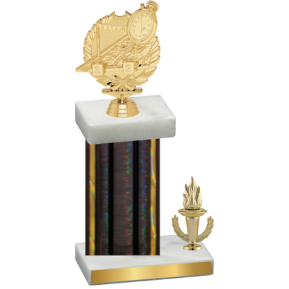 Accented Single Black Glacier Victory Swimming Trophy