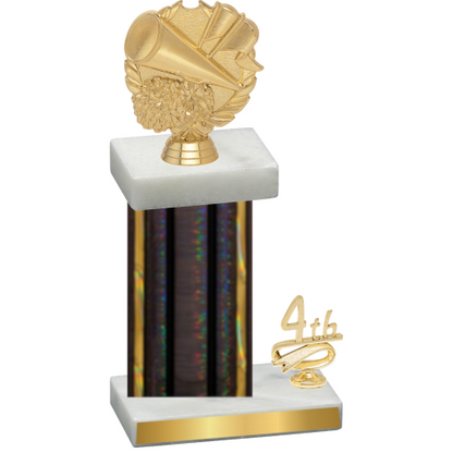 Accented Single Black Glacier Fourth Place Cheerleading Trophy