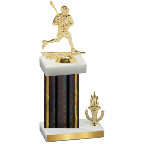 Accented Single Black Glacier Victory Lacrosse Trophy