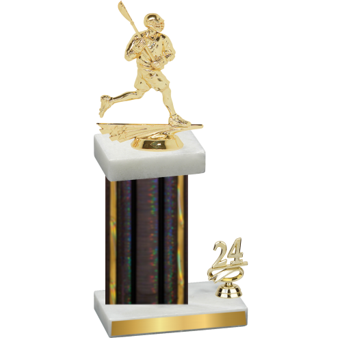 Accented Single Black Glacier Year Lacrosse Trophy