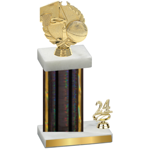 Accented Single Black Glacier Year Basketball Trophy