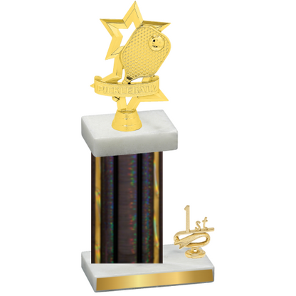 Accented Single Black Glacier First Place Pickleball Trophy