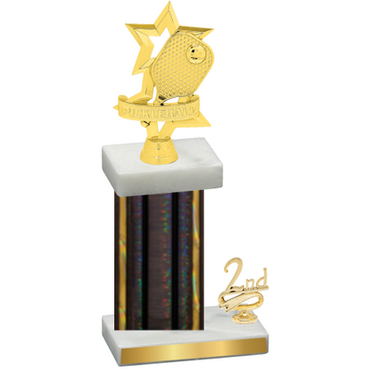 Accented Single Black Glacier Second Place Pickleball Trophy