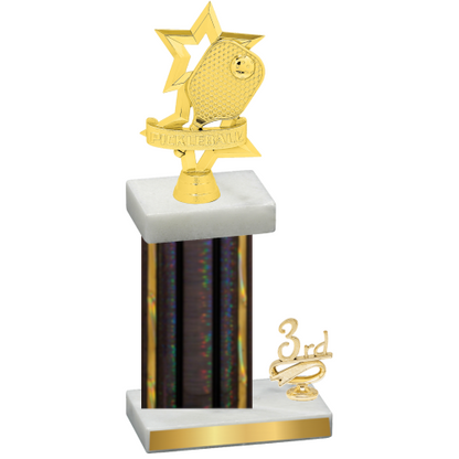 Accented Single Black Glacier Third Place Pickleball Trophy