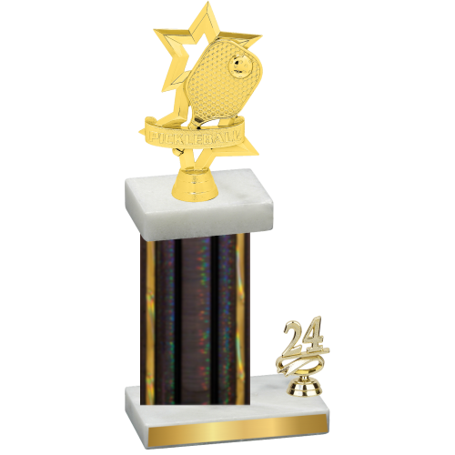 Accented Single Black Glacier Year Pickleball Trophy