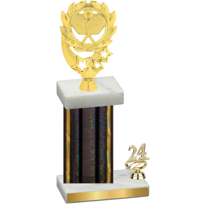 Accented Single Black Glacier Year Pickleball Trophy