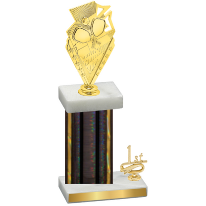 Accented Single Black Glacier First Place Pickleball Trophy