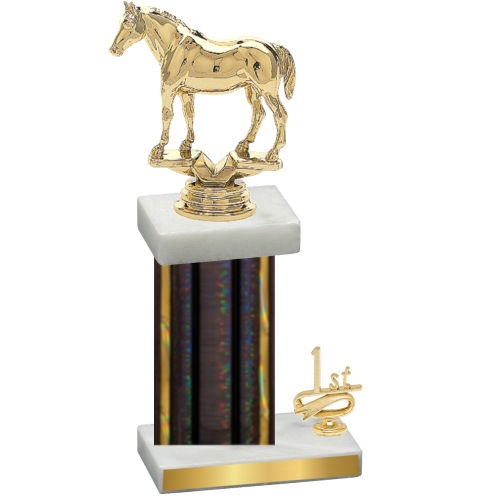 Accented Single Black Glacier First Place Horses Trophy