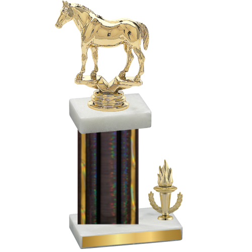 Accented Single Black Glacier Victory Horses Trophy