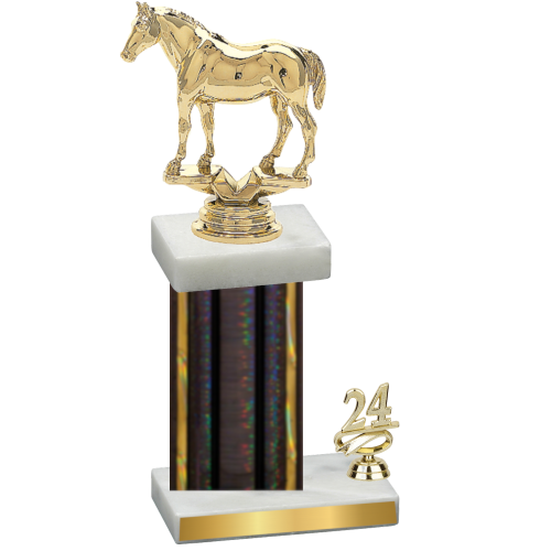 Accented Single Black Glacier Year Horses Trophy