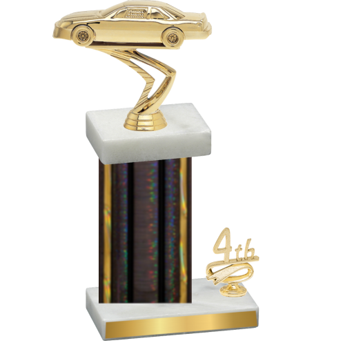 Accented Single Black Glacier Fourth Place Cars Trophy