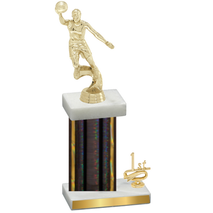 Accented Single Black Glacier First Place Basketball Trophy