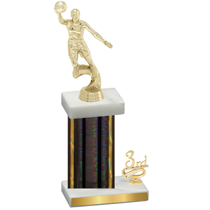 Accented Single Black Glacier Third Place Basketball Trophy