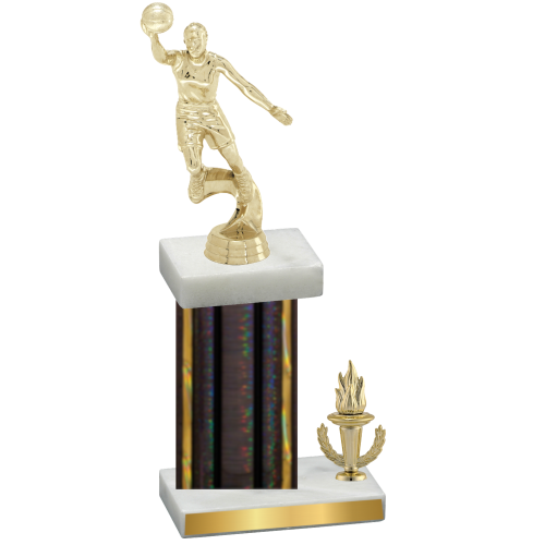 Accented Single Black Glacier Victory Basketball Trophy