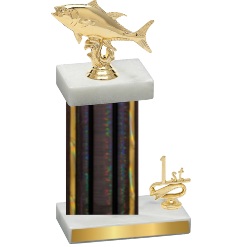 Accented Single Black Glacier First Place Fishing Trophy