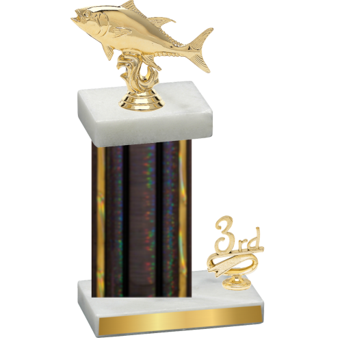 Accented Single Black Glacier Third Place Fishing Trophy