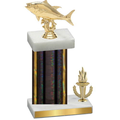 Accented Single Black Glacier Victory Fishing Trophy