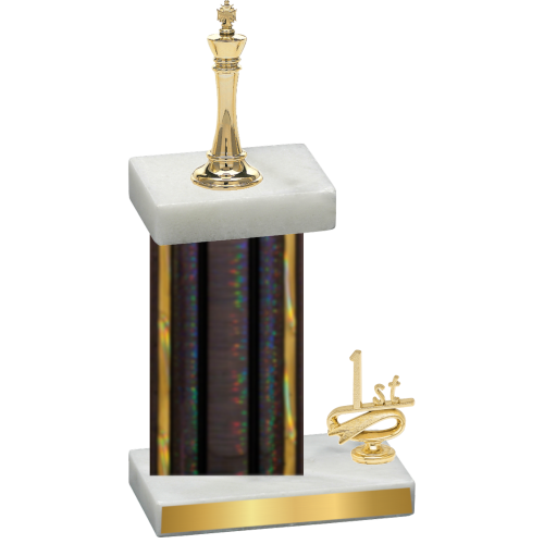 Accented Single Black Glacier First Place Chess Trophy