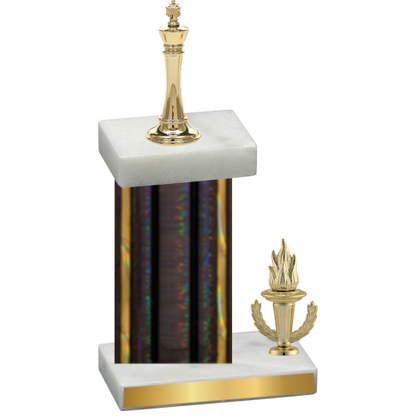 Accented Single Black Glacier Victory Chess Trophy