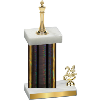 Accented Single Black Glacier Year Chess Trophy