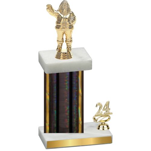 Accented Single Black Glacier Year Holiday Trophy