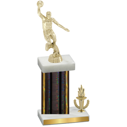 Accented Single Black Glacier Victory Basketball Trophy