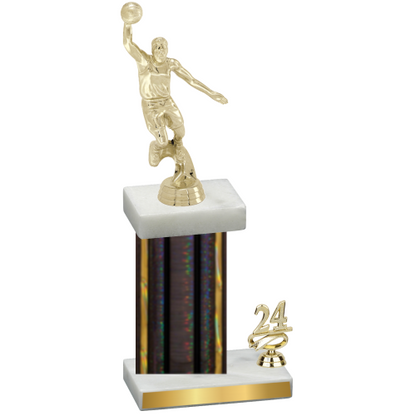 Accented Single Black Glacier Year Basketball Trophy