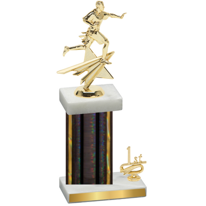 Accented Single Black Glacier First Place Flag Football Trophy