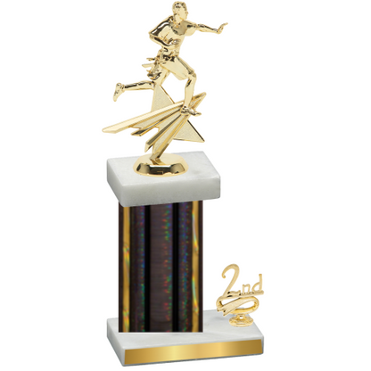 Accented Single Black Glacier Second Place Flag Football Trophy