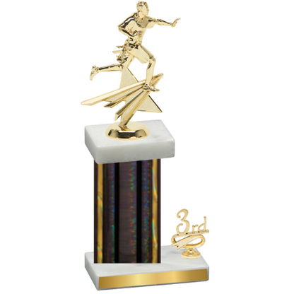 Accented Single Black Glacier Third Place Flag Football Trophy