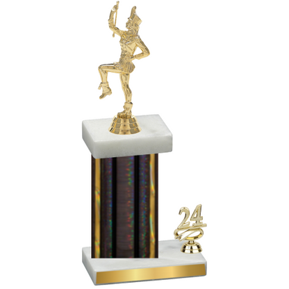 Accented Single Black Glacier Year Majorette Trophy