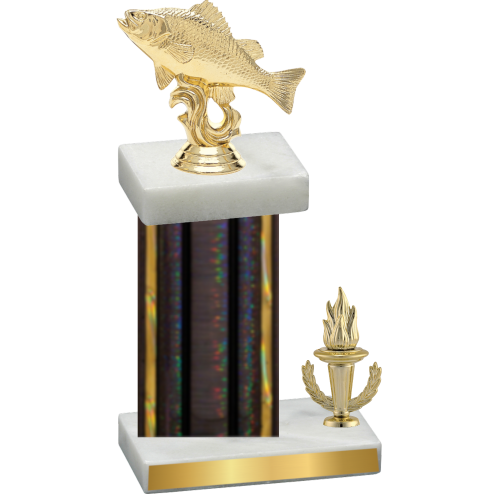 Accented Single Black Glacier Victory Fishing Trophy